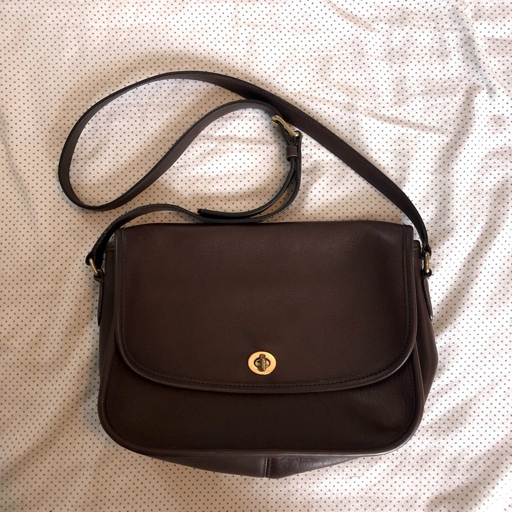 Vintage Coach City Crossbody in Brown Leather
